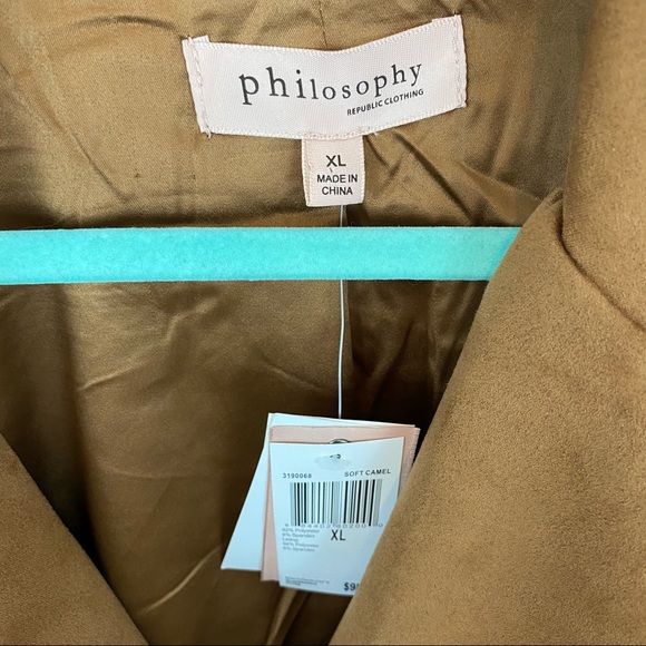 NWT Philopsophy Brown Faux Suede Moto Jacket - Picture 3 of 5